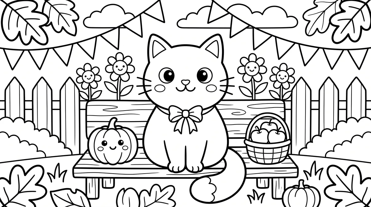 A fekete macska – könnyű halloween színezőlap