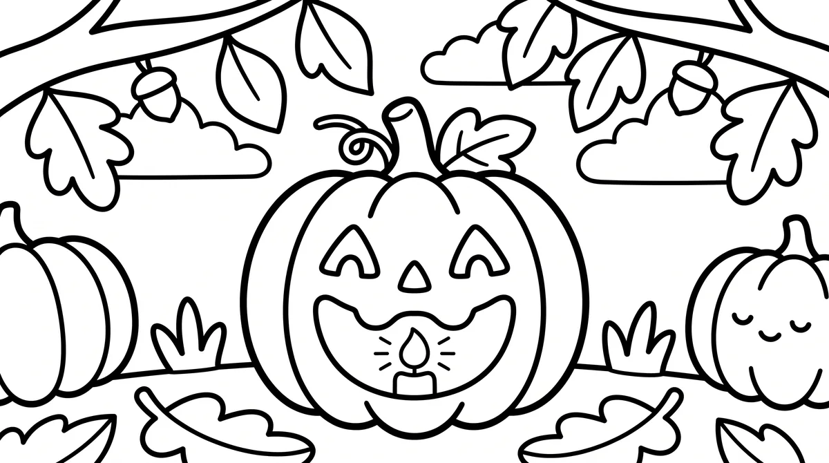 A mosolygó tök, könnyű szintű halloween színezőlap