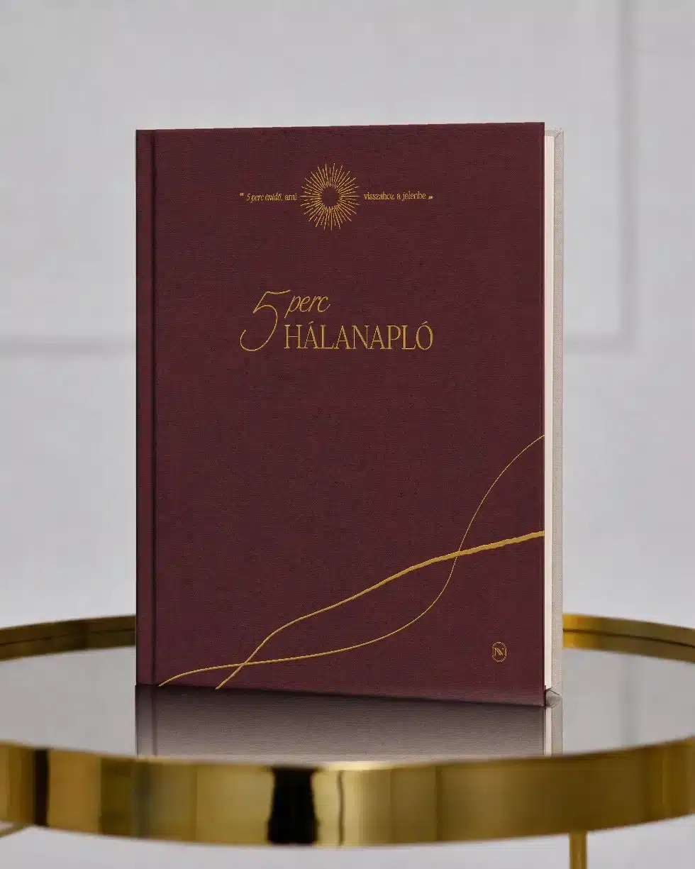 5 Perc Hálanapló Wine színben, arany idézettel a borítón