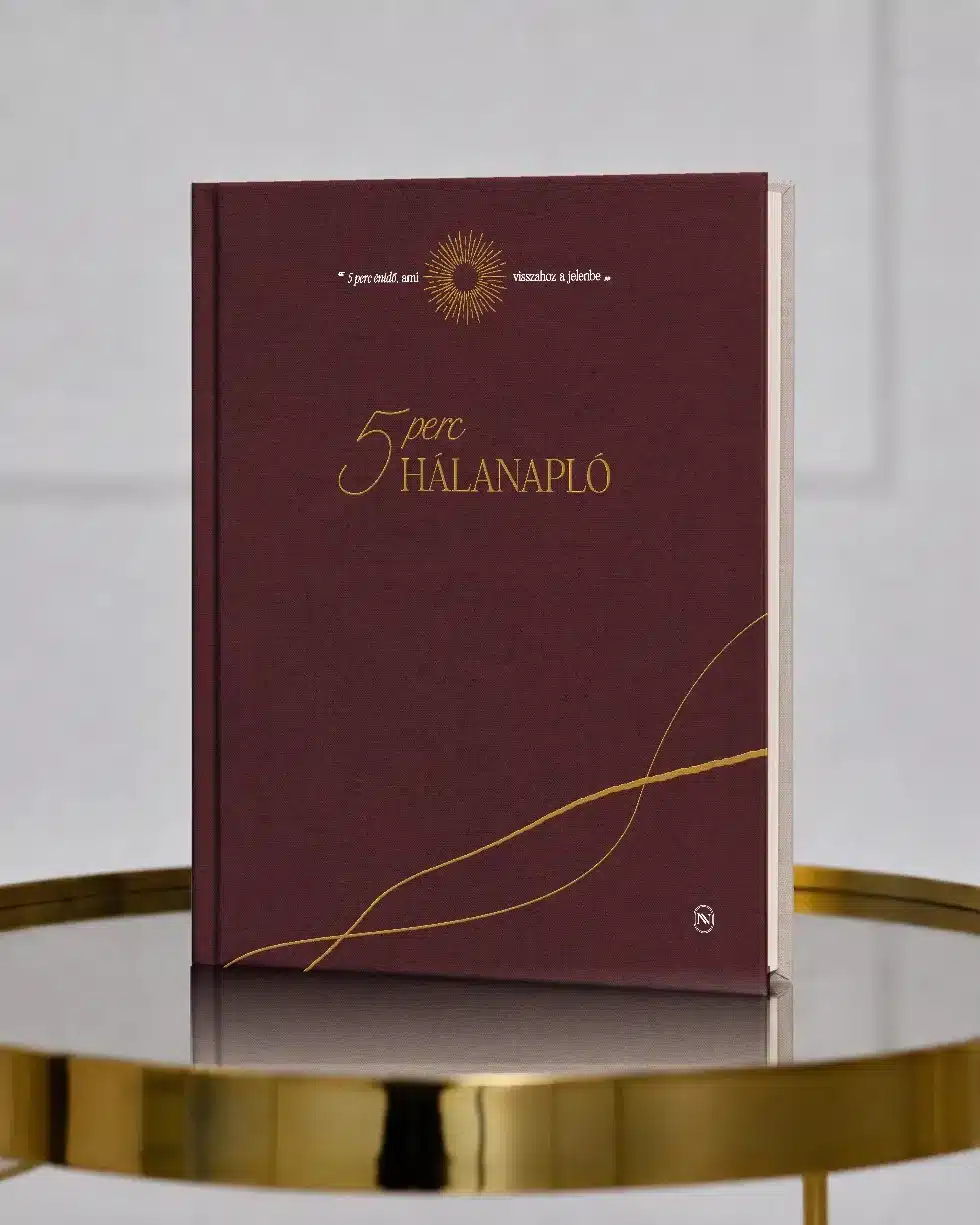 5 Perc Hálanapló Wine színben, burgundi keményborító aranyozott rajzolattal