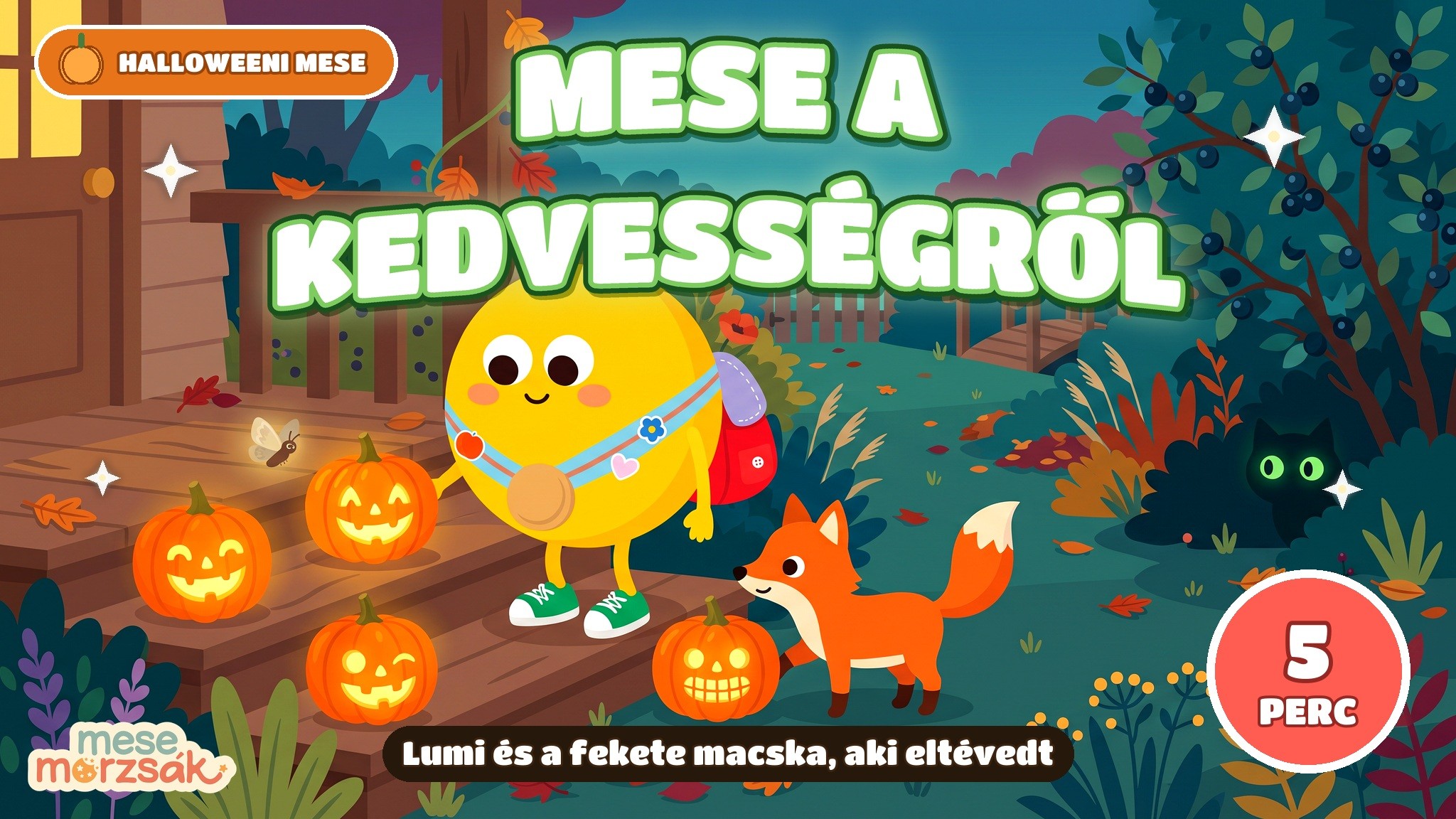 Halloween mese gyerekeknek – Lumi és a fekete macska, aki eltévedt, mese a kedvességről