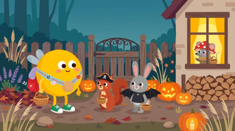 Halloween mese gyerekeknek – Lumi méhecskének öltözve indul csokit vagy csalunkra a barátaival, az ablakból a náthás kisegér nézi őket
