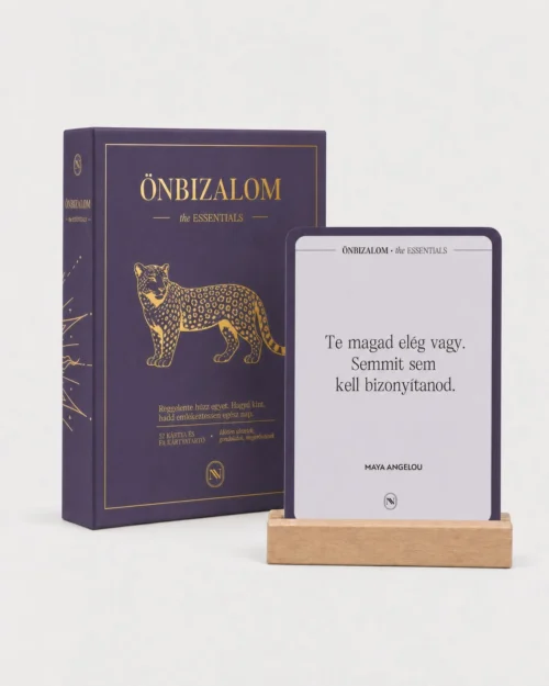 ÖNBIZALOM the ESSENTIALS megerősítő kártyák doboza fa kártyatartóval